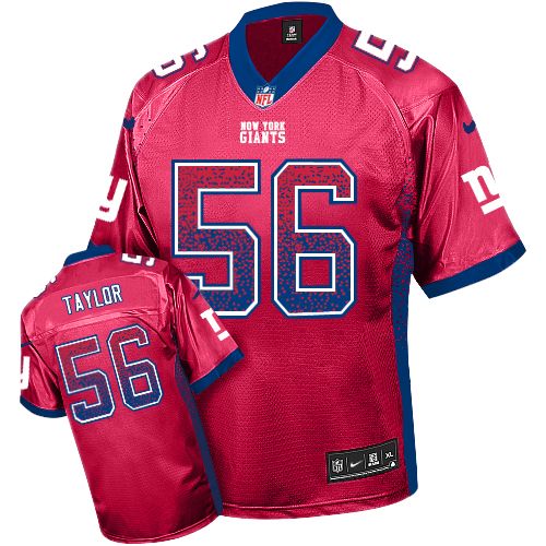 Men's Elite Lawrence Taylor Nike Jersey Red - #56 Drift Fashion NFL New York Giants